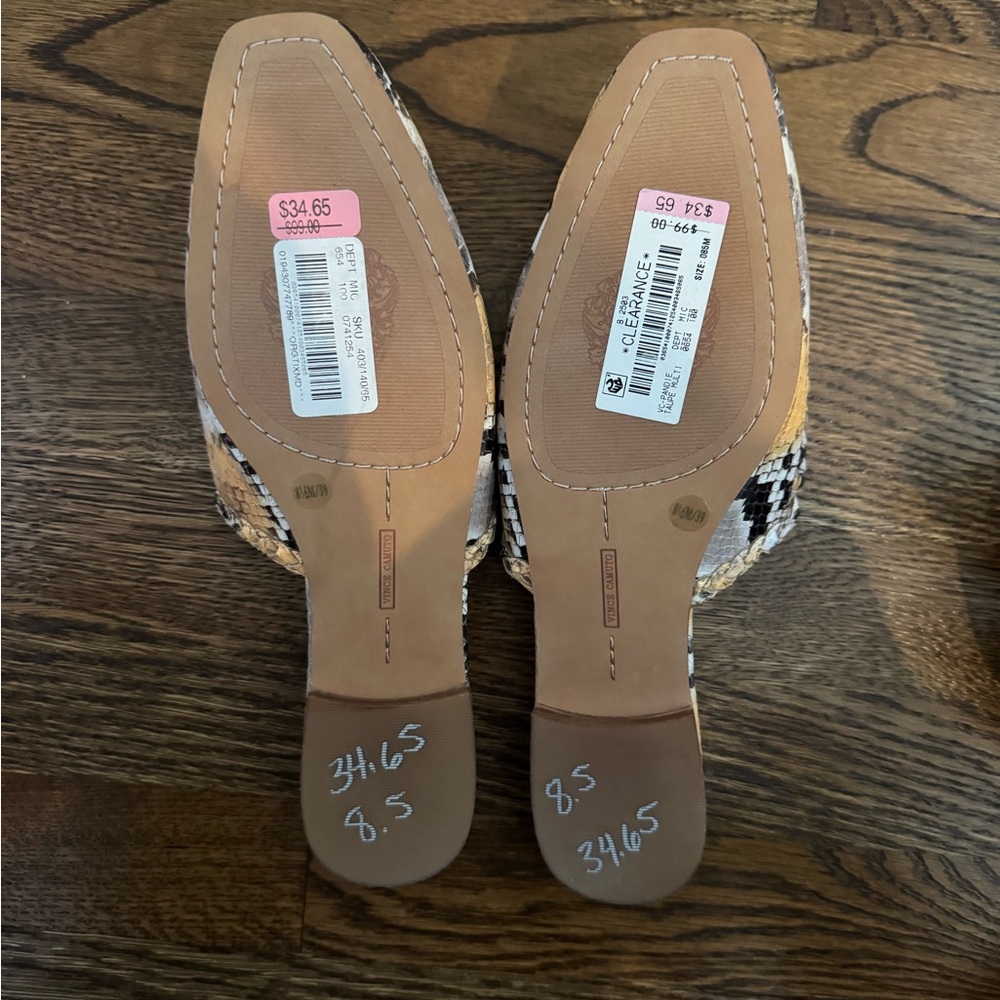 Vince Camuto Women's Woven Mules - Black, White, Gold - Picture 4 of 4